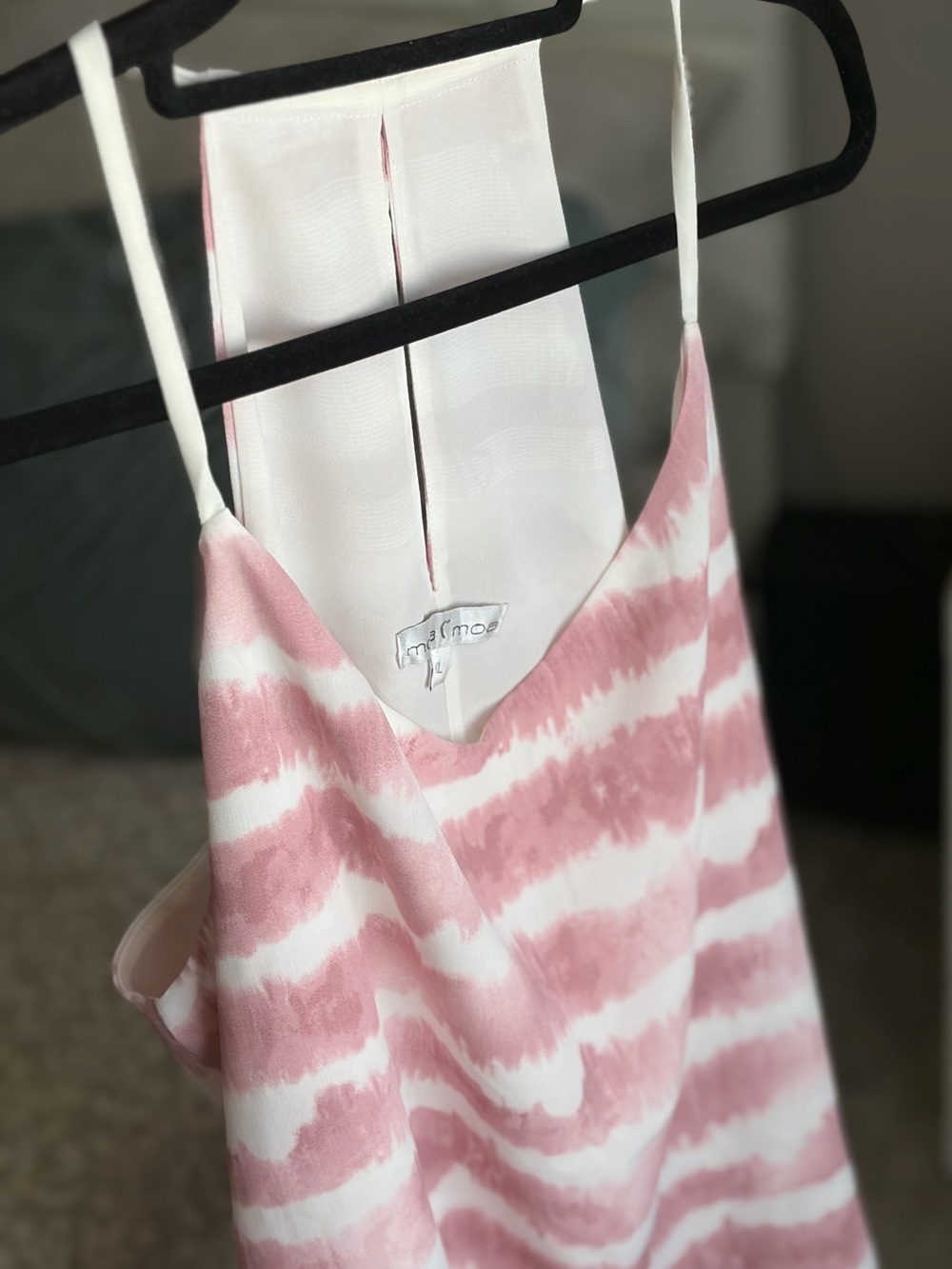 Moa Moa Pink & White Watercolor Stripe Cami
